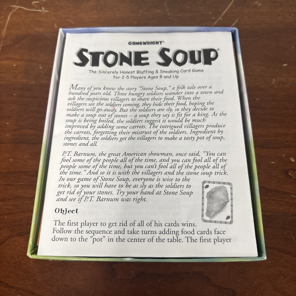 VINTAGE Stone Soup Card Game COMPLETE Gamewright 2000 Parenting Honors Award - Picture 4 of 7